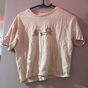 Garage Khaki “Ain’t no saint” shirt half crop